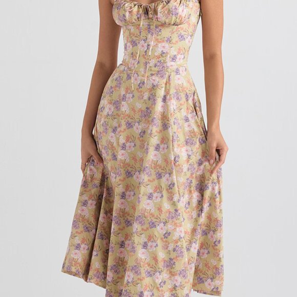 House of CB 'Carmen' Peony Print Bustier Sundress NWOT - Picture 2 of 2